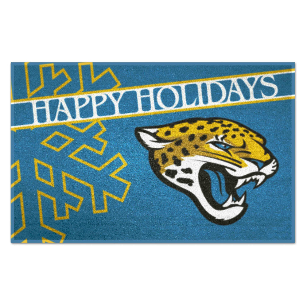 NFL - Jacksonville Jaguars Starter Mat - Happy Holidays - Logo Brands - Flyclothing LLC