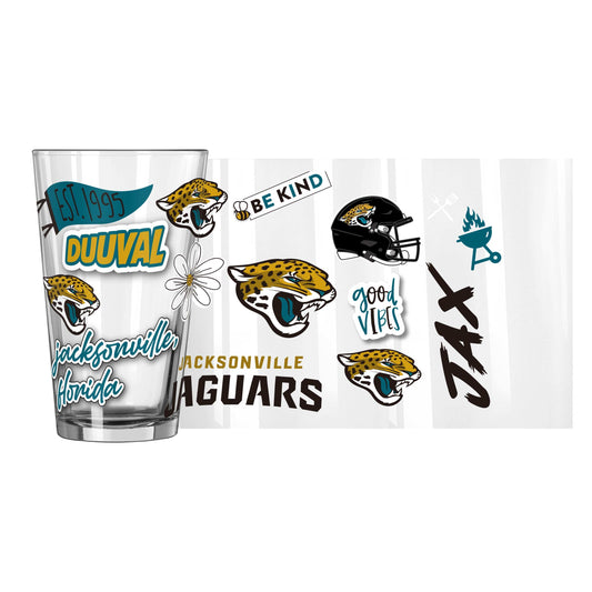 Jacksonville Jaguars 16oz Native Pint Glass - Logo Brands - Flyclothing LLC