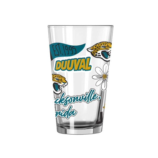 Jacksonville Jaguars 16oz Native Pint Glass - Logo Brands - Flyclothing LLC