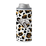 Jacksonville Jaguars 12oz Neutral Leopard Slim Can Coolie - Logo Brands - Flyclothing LLC