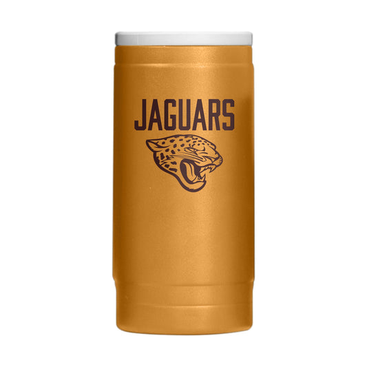 Jacksonville Jaguars Huddle Powder Coat Slim Can Coolie - Logo Brands - Flyclothing LLC