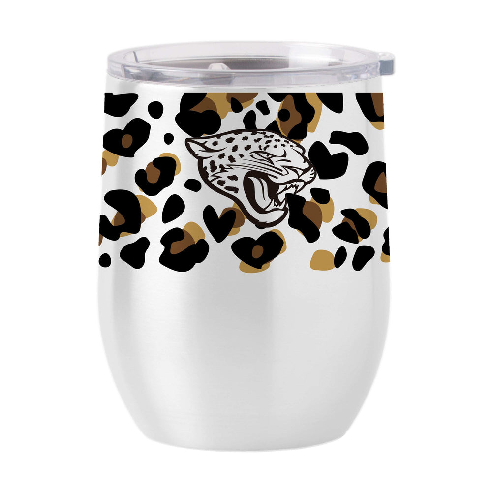 Jacksonville Jaguars 16oz Neutral Leopard Stainless Curved Beverage - Logo Brands - Flyclothing LLC