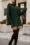 Side Slit Turtleneck Long Sleeve Sweater - Trendsi - Flyclothing LLC