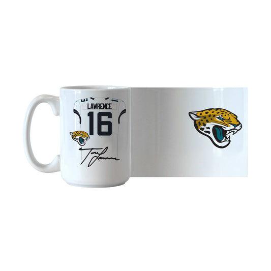 Jacksonville Jaguars Trevor Lawrence Jersey 15oz Sublimated Mug - Logo Brands - Flyclothing LLC