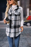 Plaid Button Up Vest Coat - Trendsi - Flyclothing LLC
