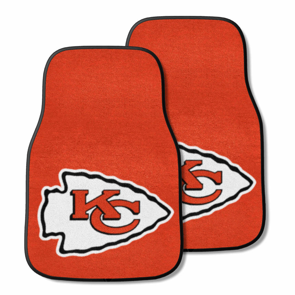 NFL - Kansas City Chiefs 2-pc Carpet Car Mat Set - Logo Brands - Flyclothing LLC