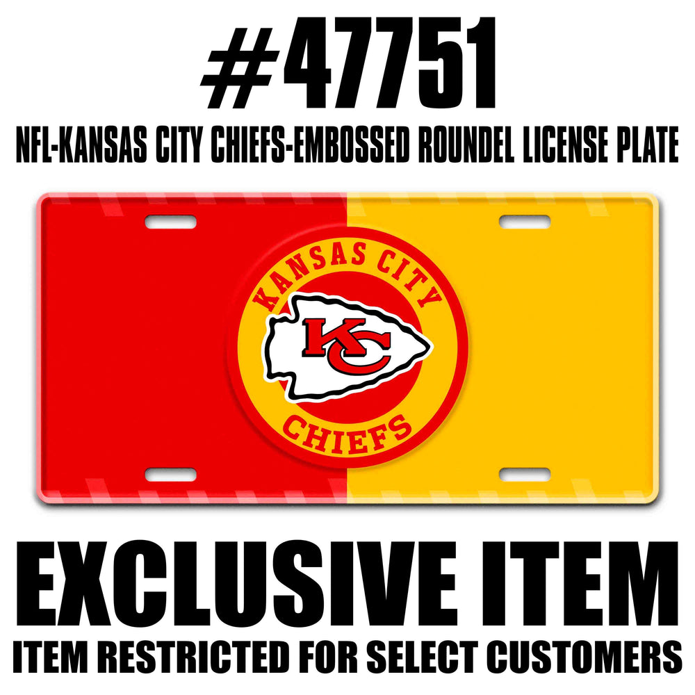 NFL - Kansas City Chiefs Embossed Roundel License Plate - Logo Brands - Flyclothing LLC