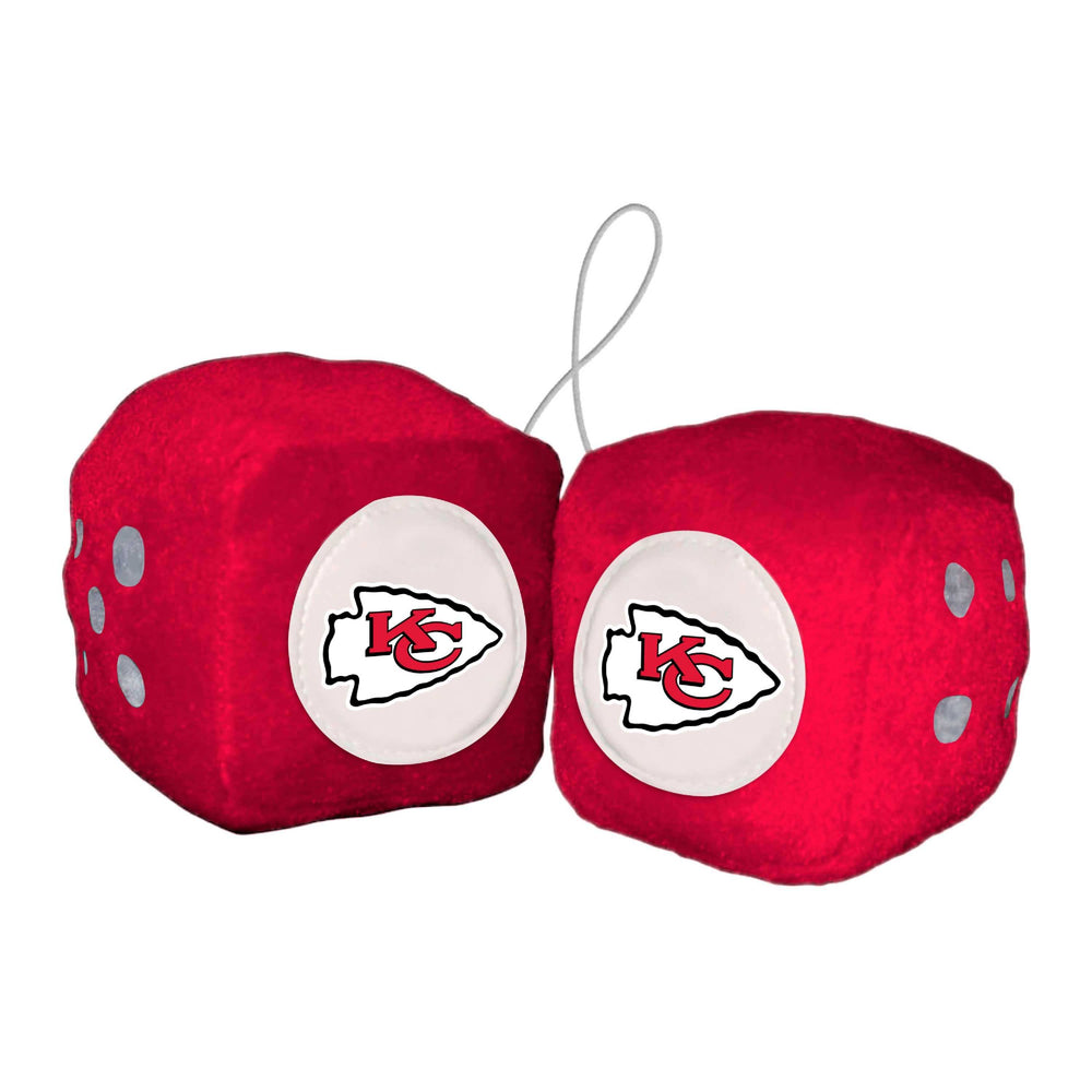 NFL - Kansas City Chiefs Fuzzy Dice - Logo Brands - Flyclothing LLC