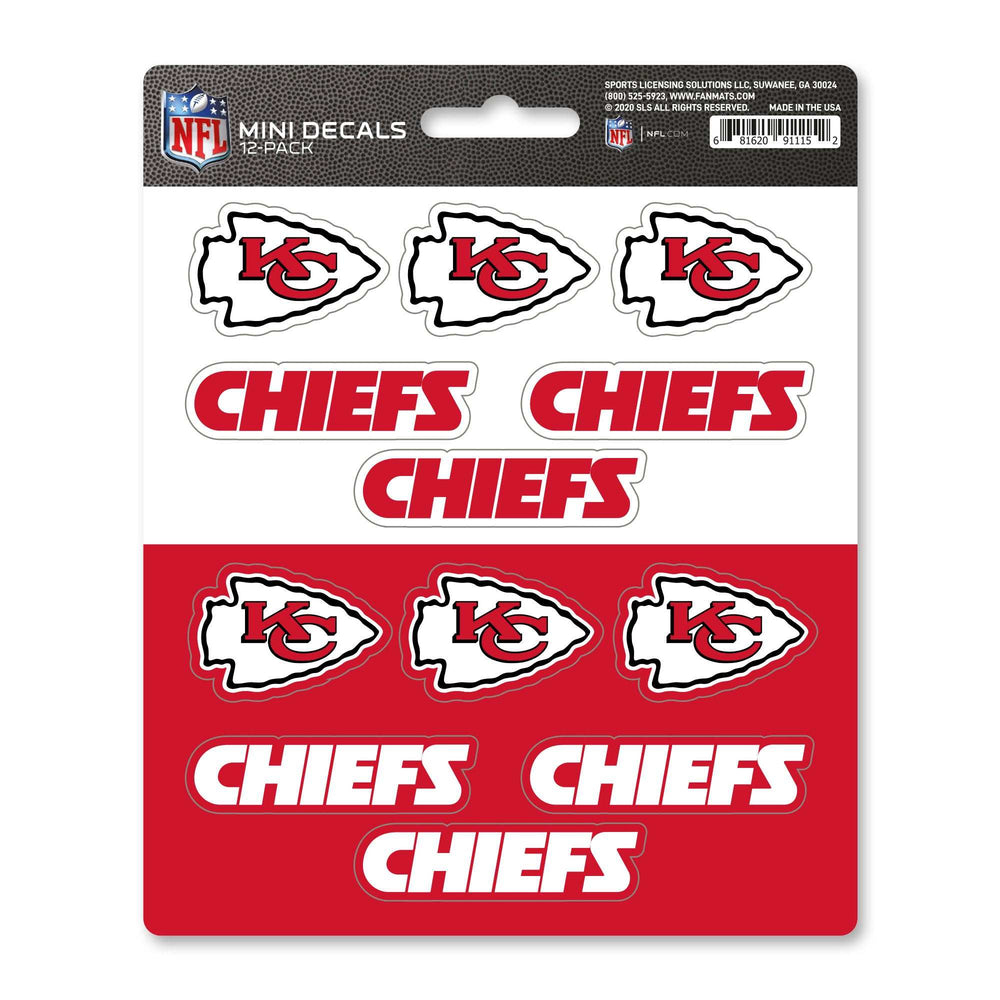 NFL - Kansas City Chiefs Mini Decal 12-pk - Logo Brands - Flyclothing LLC
