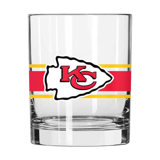 Kansas City Chiefs 14oz Stripe Rock Glass - Logo Brands - Flyclothing LLC