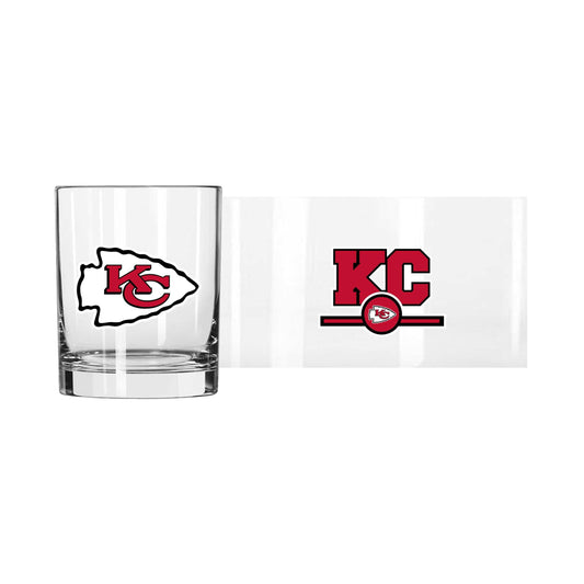 Kansas City Chiefs 14oz Letterman Rocks Glass - Logo Brands - Flyclothing LLC