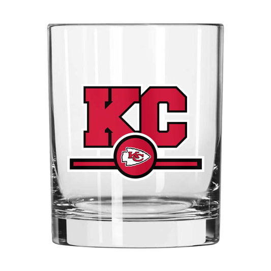 Kansas City Chiefs 14oz Letterman Rocks Glass - Logo Brands - Flyclothing LLC