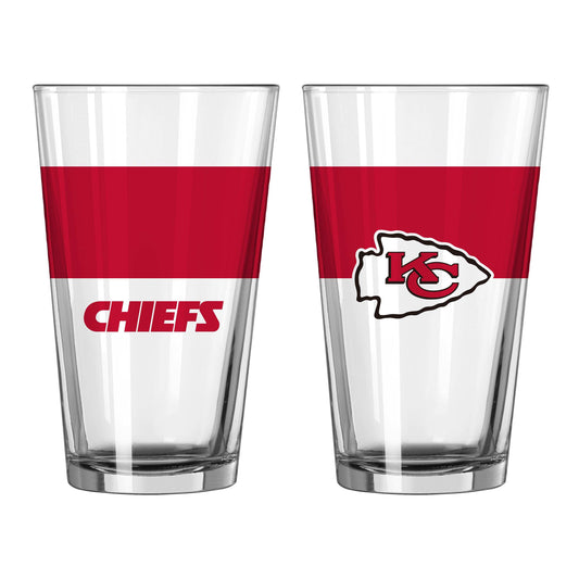 Kansas City Chiefs 16oz Colorblock Pint Glass - Logo Brands - Flyclothing LLC