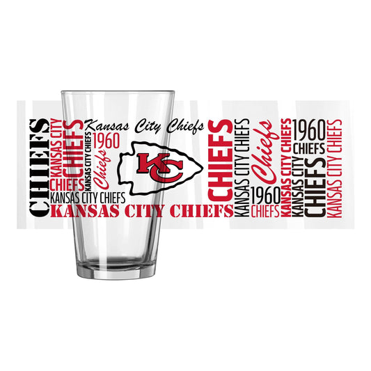 Kansas City Chiefs 16oz Spirit Pint Glass - Logo Brands - Flyclothing LLC