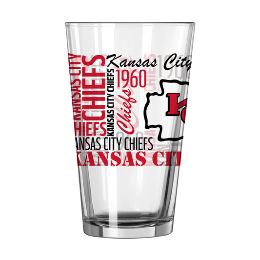 Kansas City Chiefs 16oz Spirit Pint Glass - Logo Brands - Flyclothing LLC
