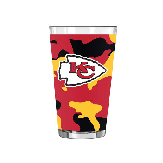 Kansas City Chiefs 16oz Camo Pint Glass - Logo Brands - Flyclothing LLC