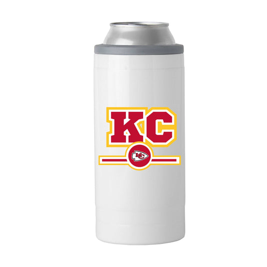 Kansas City Chiefs Letterman 12 oz Slim Can Coolie - Logo Brands - Flyclothing LLC
