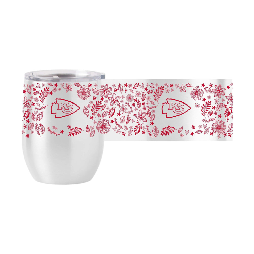 Kansas City Chiefs 16oz Botanical Stainless Curved Beverage - Logo Brands - Flyclothing LLC