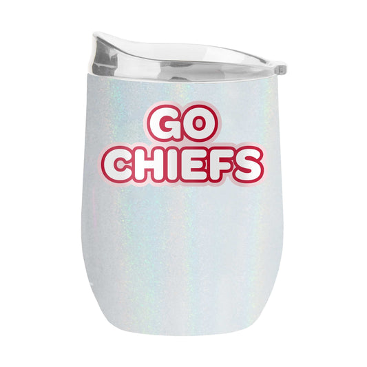 Kansas City Chiefs 16oz Bubble Iridescent Curved Tumbler - Logo Brands - Flyclothing LLC