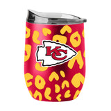 Kansas City Chiefs 16oz Leopard Powder Coat Curved Bev - Logo Brands - Flyclothing LLC