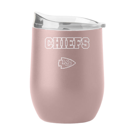 Kansas City Chiefs 16oz Stencil Powder Coat Curved Beverage - Logo Brands - Flyclothing LLC