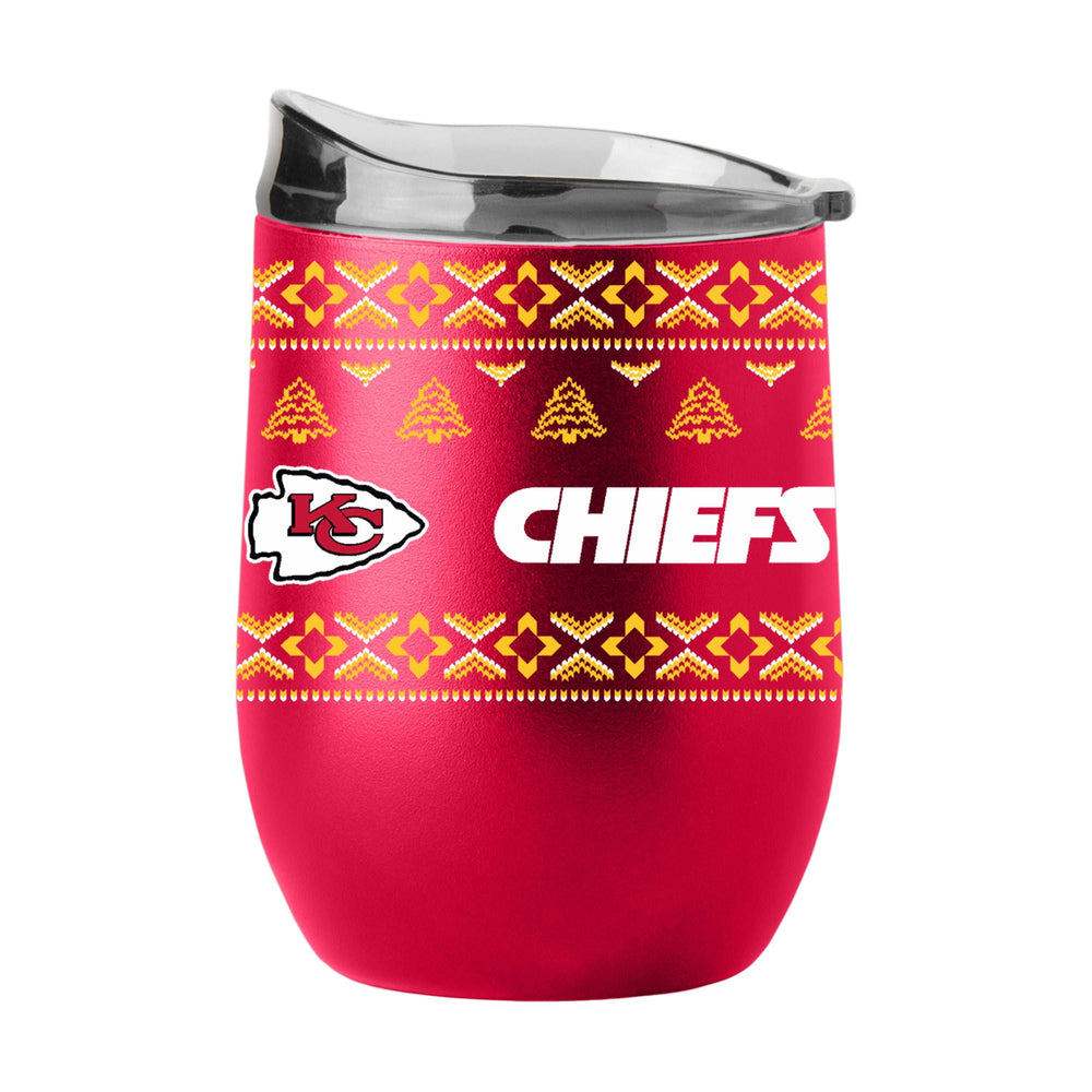 Kansas City Chiefs 16oz Ugly Sweater Powder Coat Curved Beverage - Logo Brands - Flyclothing LLC