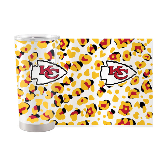 Kansas City Chiefs 20oz Leopard Stainless Steel Tumbler - Logo Brands - Flyclothing LLC