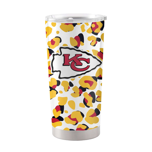 Kansas City Chiefs 20oz Leopard Stainless Steel Tumbler - Logo Brands - Flyclothing LLC