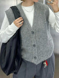 Button-Front Sweater Vest - Trendsi - Flyclothing LLC