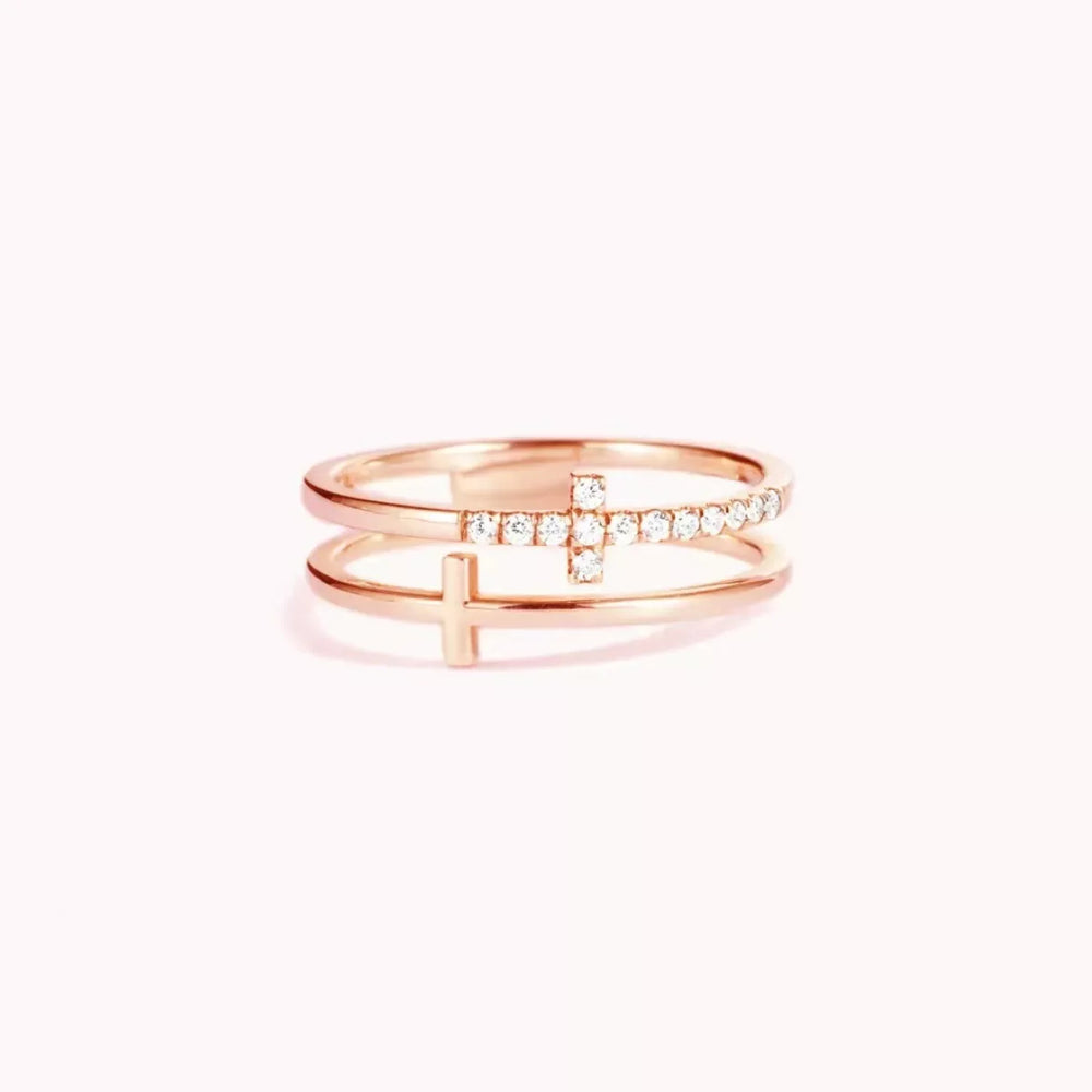 Double Band Cross Ring - Trendsi - Flyclothing LLC