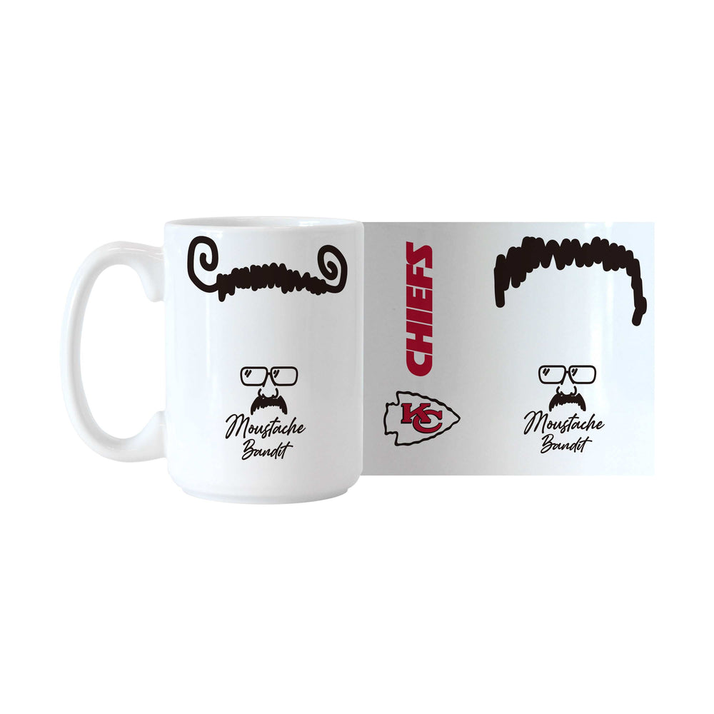KC Chiefs Andy Reid 15oz Mustache Bandit Sublimated Mug - Logo Brands - Flyclothing LLC