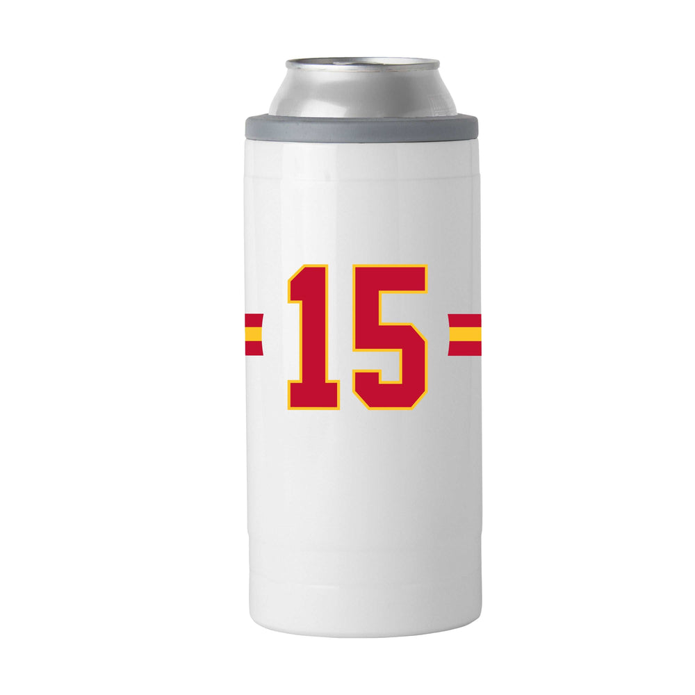 KC Chiefs Patrick Mahomes 12oz Stripe Slim Can Coolie - Logo Brands - Flyclothing LLC
