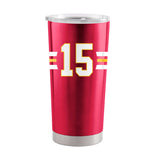 KC Chiefs Patrick Mahomes 20oz Stripe Stainless Tumbler - Logo Brands - Flyclothing LLC