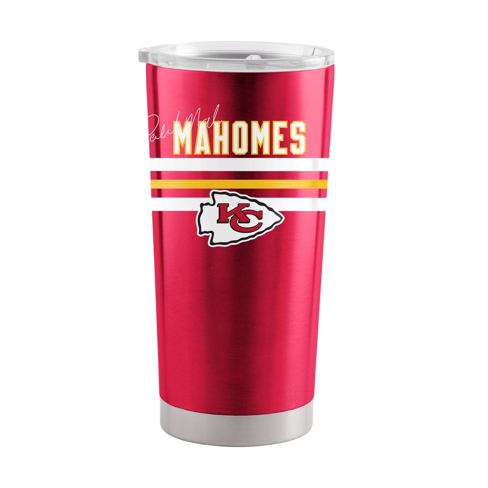 KC Chiefs Patrick Mahomes 20oz Stripe Stainless Tumbler - Logo Brands - Flyclothing LLC