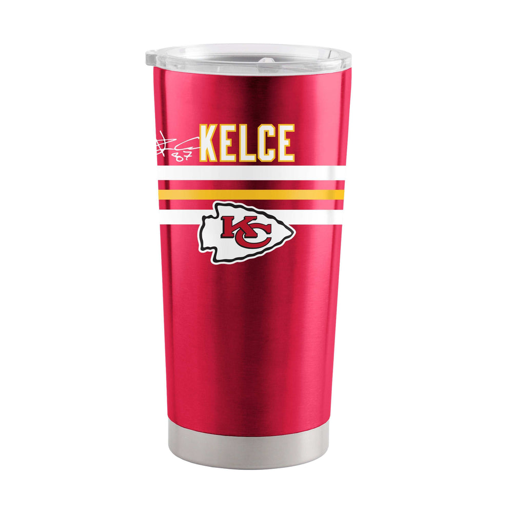 KC Chiefs Travis Kelce 20oz Stripe Stainless Tumbler - Logo Brands - Flyclothing LLC