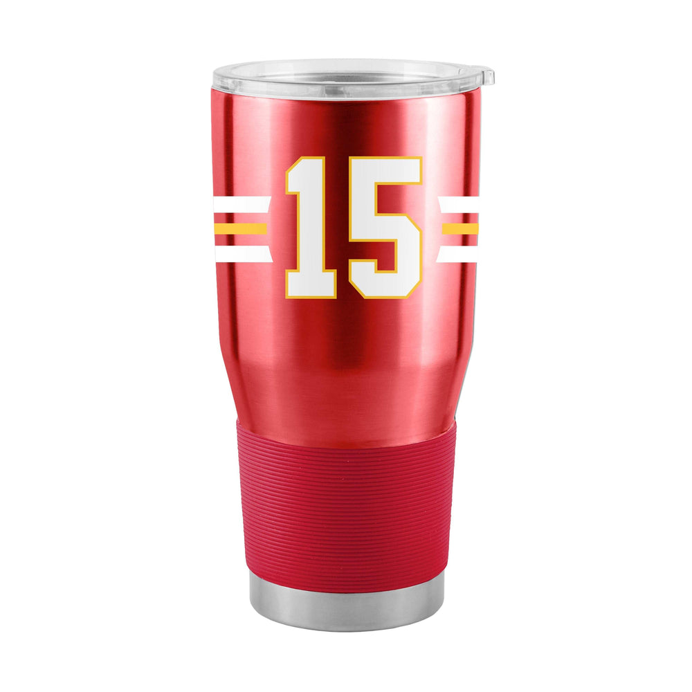 KC Chiefs Patrick Mahomes 30oz Stripe Stainless Tumbler - Logo Brands - Flyclothing LLC