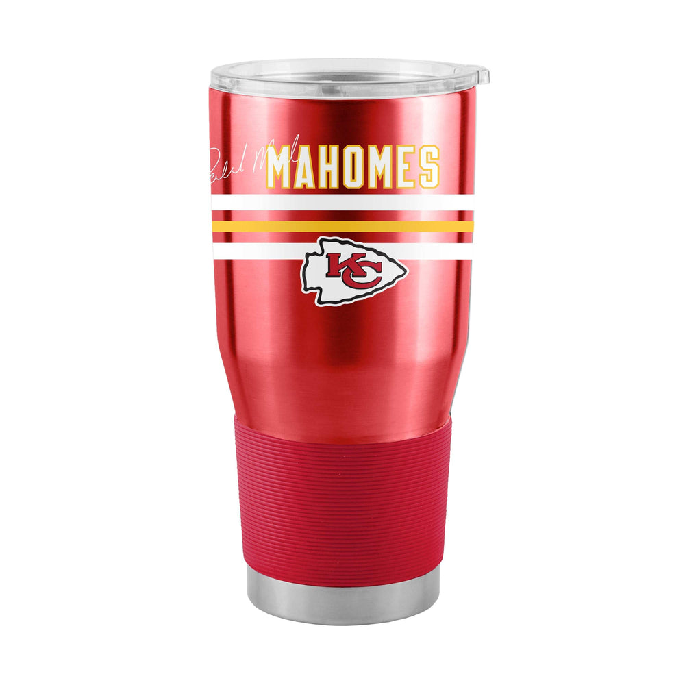 KC Chiefs Patrick Mahomes 30oz Stripe Stainless Tumbler - Logo Brands - Flyclothing LLC