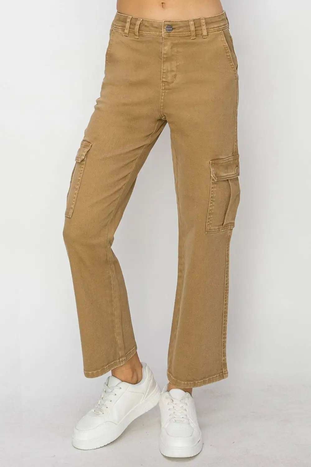 Risen Full Size High Rise Cargo Jeans - Trendsi - Flyclothing LLC