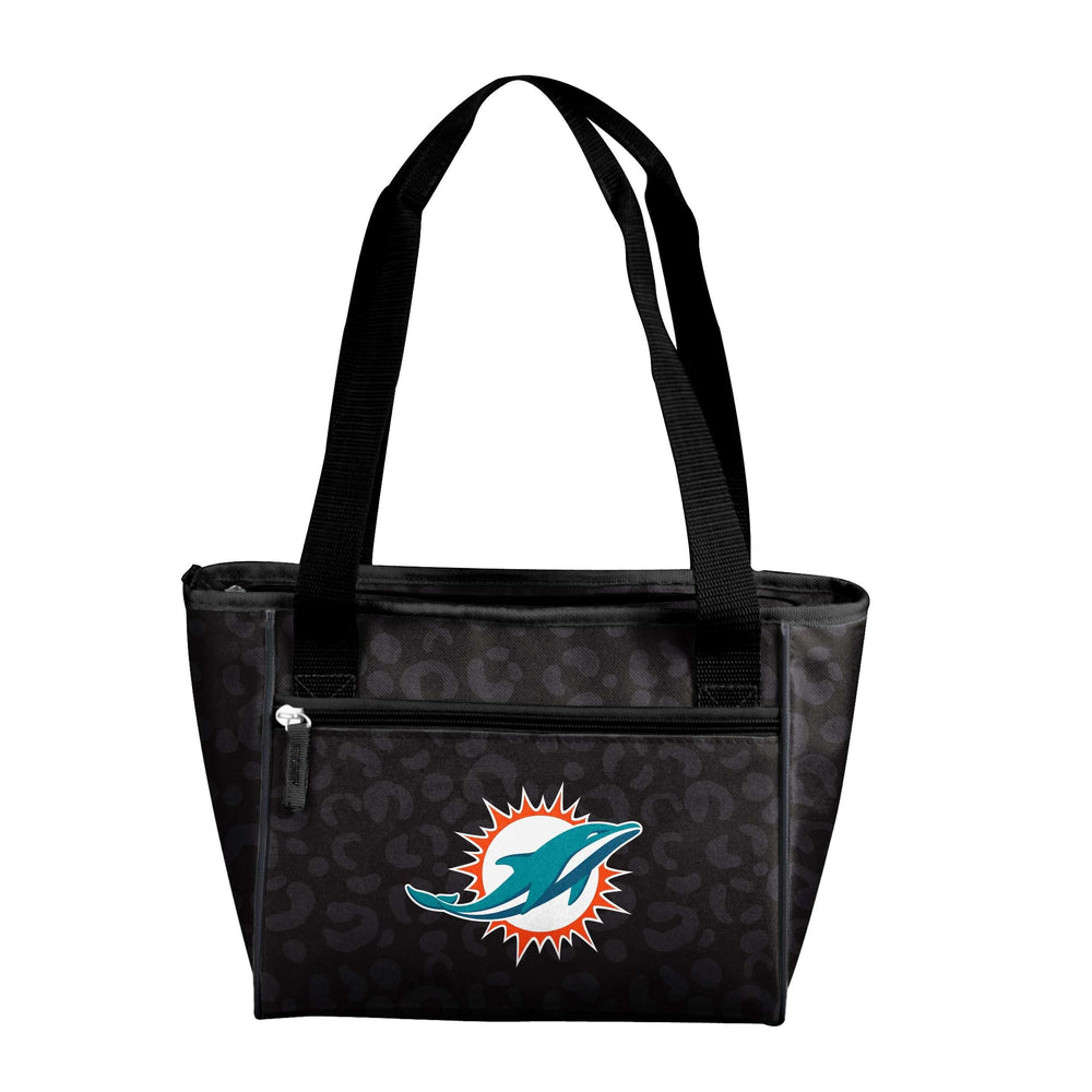 Miami Dolphins Leopard Print 16 Can Cooler Tote - Logo Brands - Flyclothing LLC