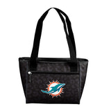 Miami Dolphins Leopard Print 16 Can Cooler Tote - Logo Brands - Flyclothing LLC