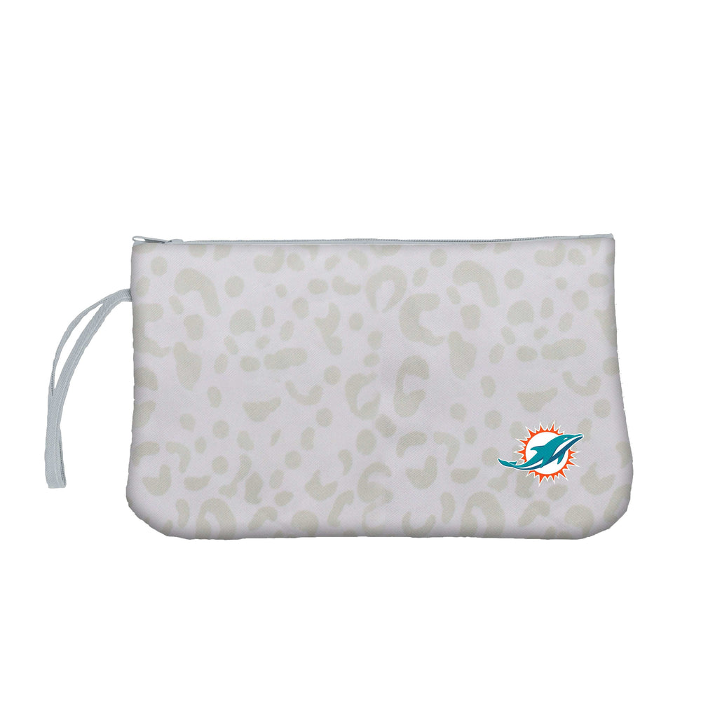 Miami Dolphins Leopard Print Wristlet - Logo Brands - Flyclothing LLC