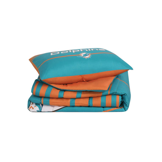 Miami Dolphins Crosser Comforter Set Twin - Logo Brands - Flyclothing LLC