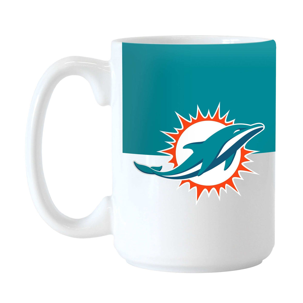 Miami Dolphins Color Block 15 oz Sublimated Mug - Logo Brands - Flyclothing LLC