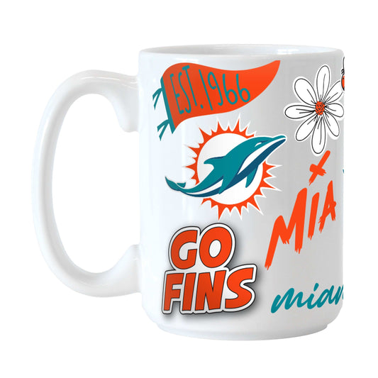 Miami Dolphins 15oz Native Sublimated Mug - Logo Brands - Flyclothing LLC
