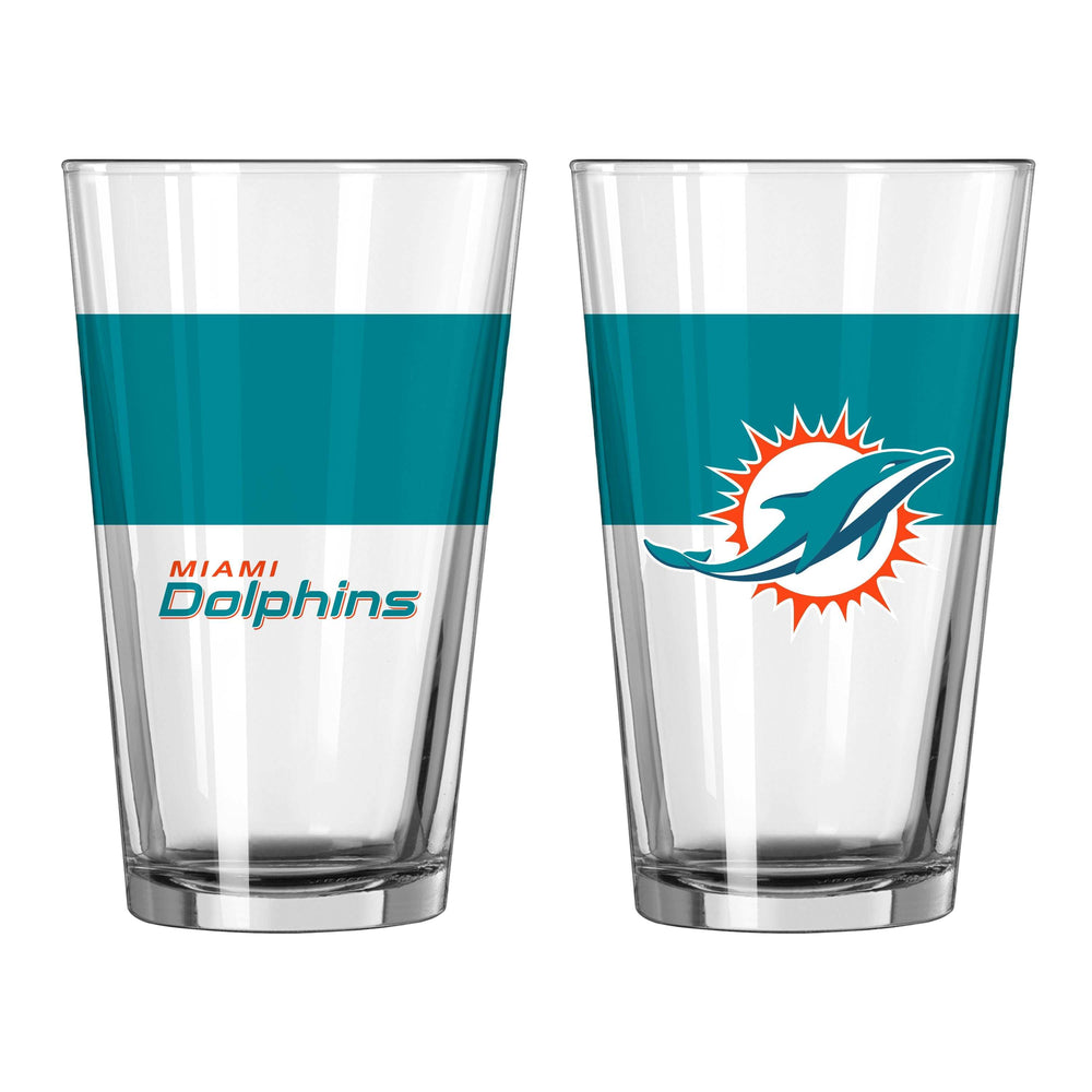 Miami Dolphins 16oz Colorblock Pint Glass - Logo Brands - Flyclothing LLC