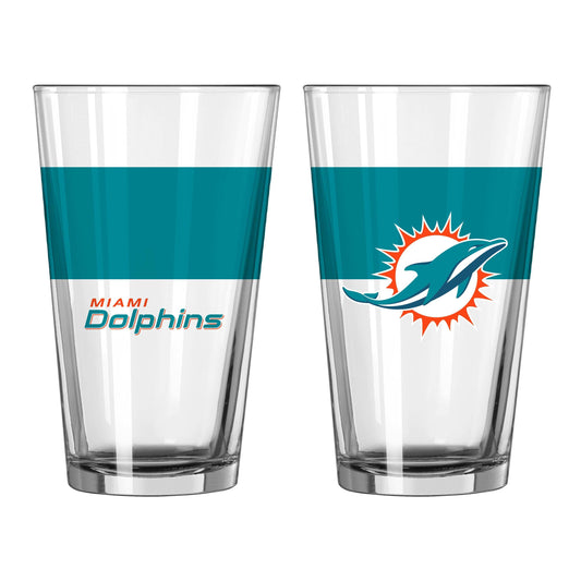 Miami Dolphins 16oz Colorblock Pint Glass - Logo Brands - Flyclothing LLC
