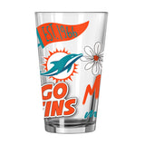 Miami Dolphins 16oz Native Pint Glass - Logo Brands - Flyclothing LLC