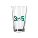 Miami Dolphins 16oz Area Code Pint Glass - Logo Brands - Flyclothing LLC