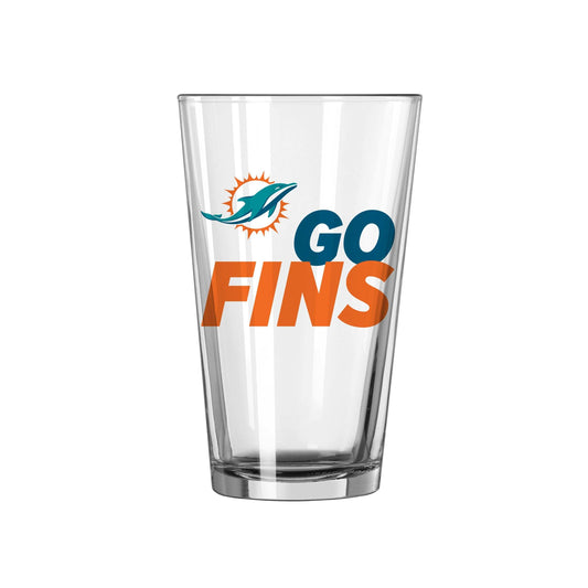 Miami Dolphins 16oz Slogan Pint Glass - Logo Brands - Flyclothing LLC