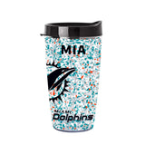 Miami Dolphins 16oz Terrazzo Dbl Wall Clear Tumbler - Logo Brands - Flyclothing LLC